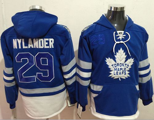 Maple Leafs #29 William Nylander Blue Name & Number Pullover NHL Hoodie - Click Image to Close